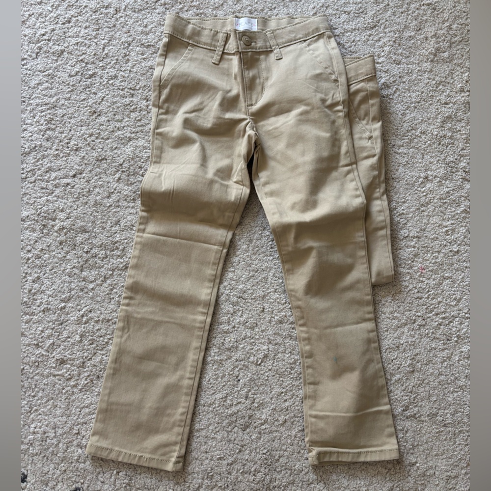 The Childrens Place Kids Uniform Stretch Chino Pants - Tan - Picture 4 of 6